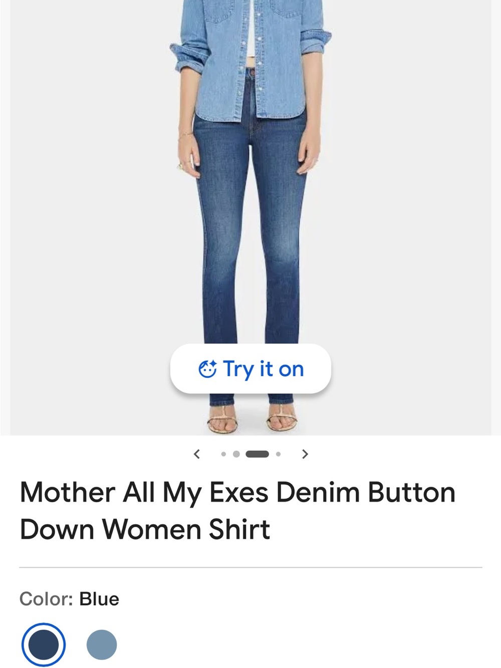 MOTHER Light Blue Denim Button-Down Shirt - Picture 3 of 9